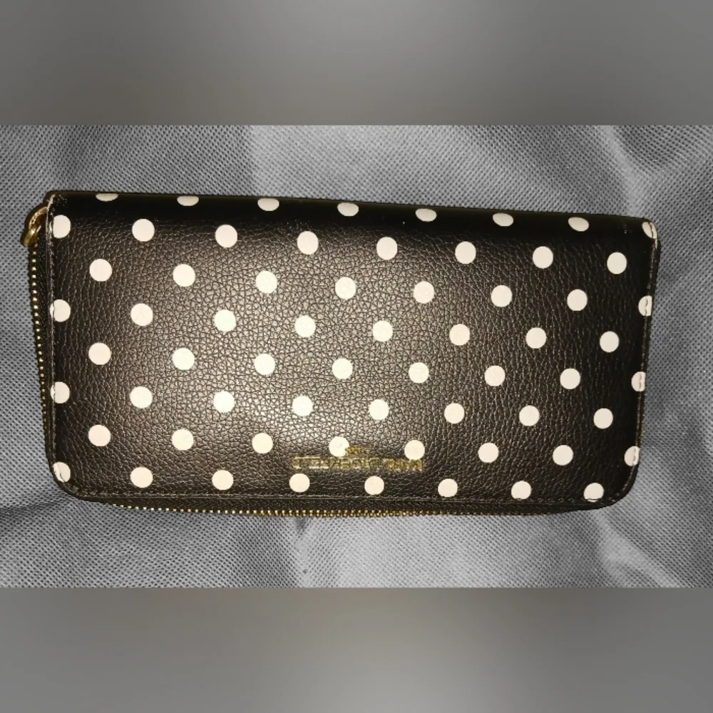 Karl Lagerfeld Black and White Polka Dot Wallet